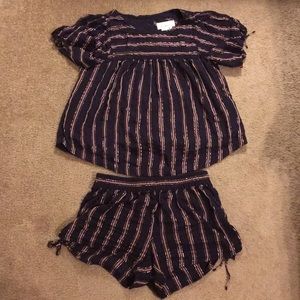 Anthropologie pajama set (shorts and top)